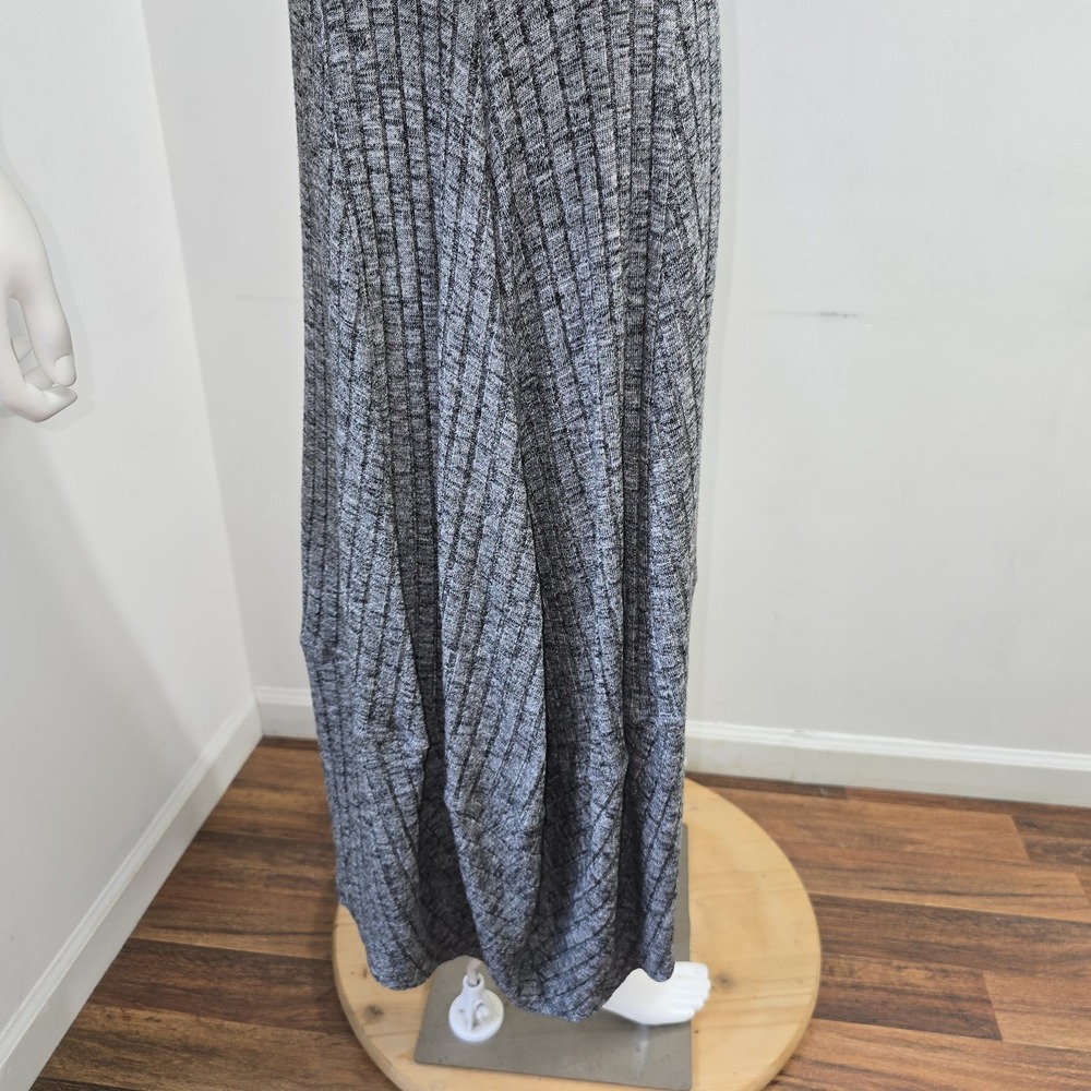Comfy USA Lagenlook Dress Size M Ribbed Knit Tulip Balloon Hem Gray Layering - Picture 6 of 9
